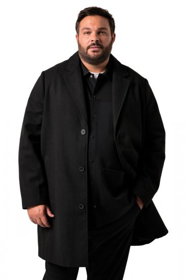 Men+ 482 Vannavvisende frakk i ull-look Svart - Jakker - Store jakker - 2XL-12XL