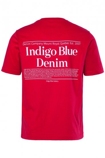 Men+ 500 T-skjorte Indigo Blue Denim Mørkerød - T-skjorter - Store T-skjorter - 2XL-14XL