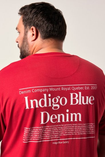 Men+ 500 T-skjorte Indigo Blue Denim Mørkerød - T-skjorter - Store T-skjorter - 2XL-14XL