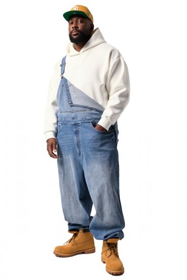 JP1880 842648 Snekkerbukse i dongeri med vid passform Denimblå - Jeans og bukser - Store Bukser og Store Jeans