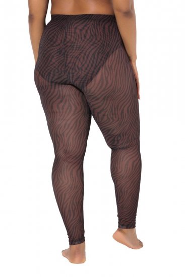 Ulla Popken 842879 Dyremønstrede strømpeleggings Mørkebrun - Strømpebukser & sokker - 