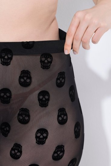 Ulla Popken 842886 Mønstrede strømpeleggings Svart - Strømpebukser & sokker - 