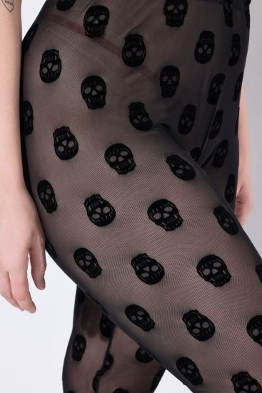 Ulla Popken 842886 Mønstrede strømpeleggings Svart - Strømpebukser & sokker - 