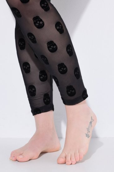 Ulla Popken 842886 Mønstrede strømpeleggings Svart - Strømpebukser & sokker - 