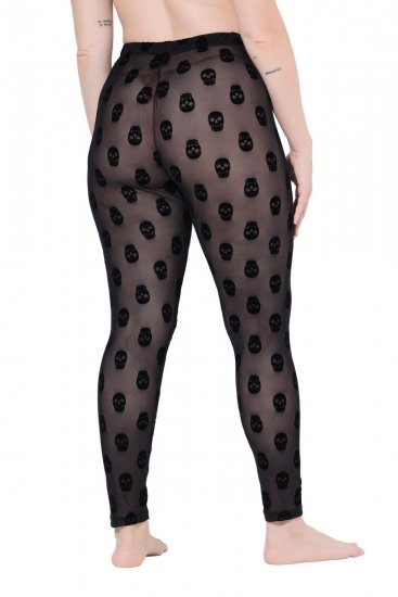 Ulla Popken 842886 Mønstrede strømpeleggings Svart - Strømpebukser & sokker - 