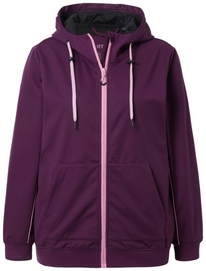 Ulla Popken 843186 Vannavvisende softshelljakke med refleks Vinrød - Jakker - Damejakker i store størrelser