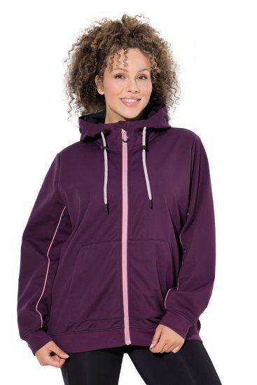 Ulla Popken 843186 Vannavvisende softshelljakke med refleks Vinrød - Jakker - Damejakker i store størrelser