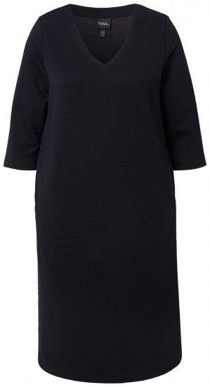 Ulla Popken 843326 Sweatkjole med 3/4-ermer Svart - Collegekjoler - 
