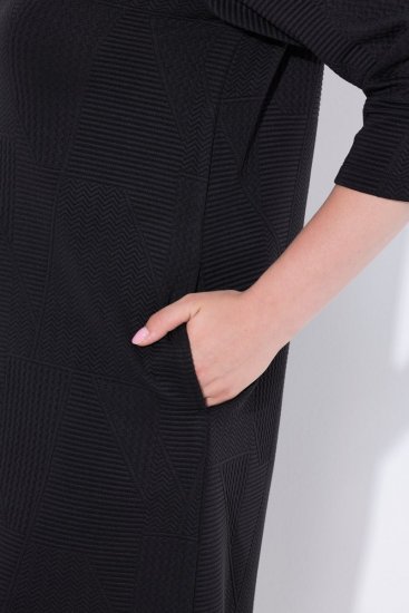 Ulla Popken 843326 Sweatkjole med 3/4-ermer Svart - Collegekjoler - 
