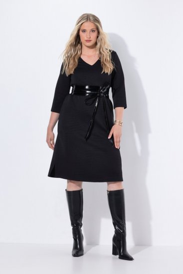 Ulla Popken 843326 Sweatkjole med 3/4-ermer Svart - Collegekjoler - 