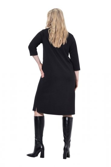Ulla Popken 843326 Sweatkjole med 3/4-ermer Svart - Collegekjoler - 
