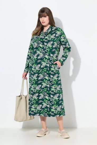Ulla Popken 843496 Mønstret sweatkjole Korall - Collegekjoler - 