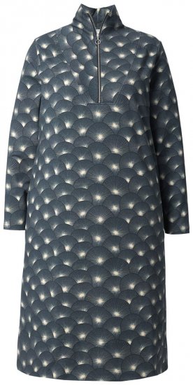 Ulla Popken 843506 Mønstret sweatkjole Svart - Collegekjoler - 