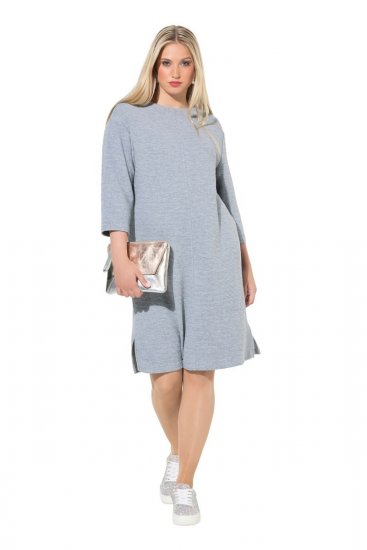 Ulla Popken 843999 Kjole med 3/4-ermer Gråmelert - Kjoler - Kjoler for alle størrelser