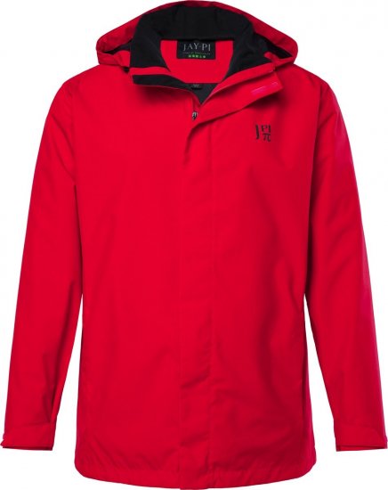 Jay-Pi 844210 Regnjakke med sammenleggbar hette Salsarød - Jakker - Store jakker - 2XL-12XL