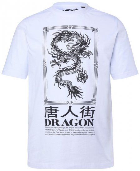 Men+ 299 T-skjorte Drage Hvit - T-skjorter - Store T-skjorter - 2XL-14XL