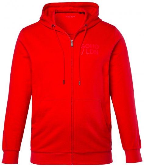 Men+ 305 Hettejakke Soho LDN Chilirød - Gensere og hettegensere - Store hettegensere - 2XL-14XL