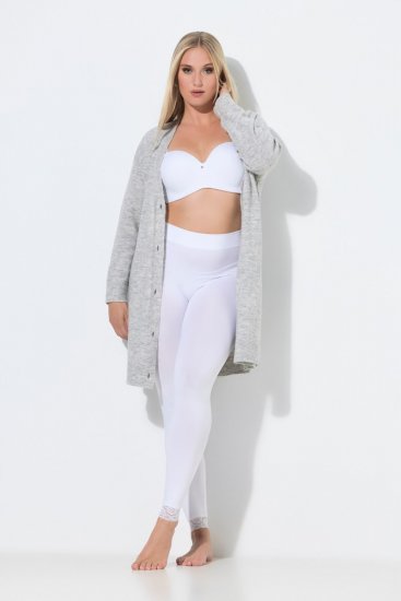 Ulla Popken 844563 Strømpeleggings med blonder Hvit - Strømpebukser & sokker - 