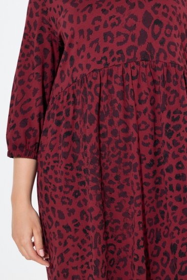 Ulla Popken 844945 A-formet jerseykjole med V-hals Plomme - Jerseykjoler - 