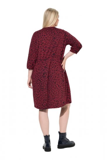 Ulla Popken 844945 A-formet jerseykjole med V-hals Plomme - Jerseykjoler - 