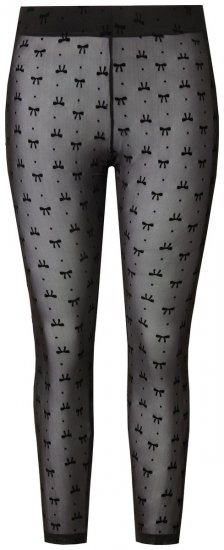 Ulla Popken 844970 Mønstrede strømpeleggings Svart - Strømpebukser & sokker - 