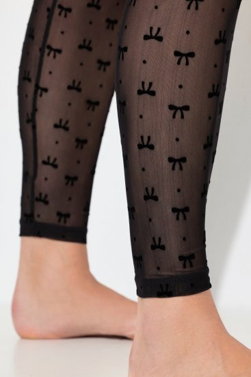 Ulla Popken 844970 Mønstrede strømpeleggings Svart - Strømpebukser & sokker - 
