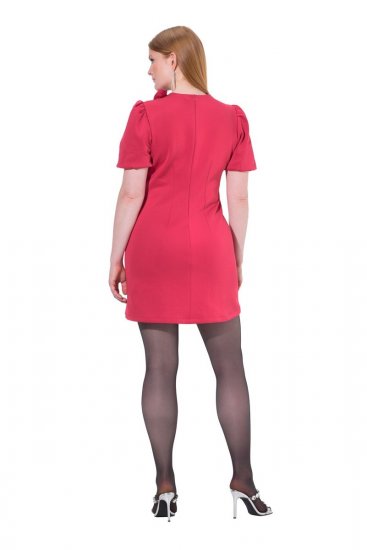 Ulla Popken 845148 Blomstret bodycon-kjole Magenta - Kjoler - Kjoler for alle størrelser