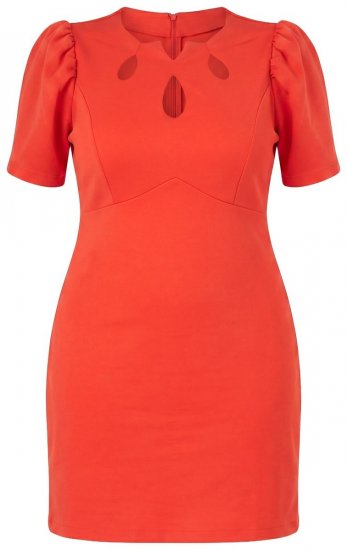 Ulla Popken 845150 Kortermet bodycon-kjole Rød - Kjoler - Kjoler for alle størrelser