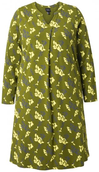Ulla Popken 845190 Blomstret jerseykjole Turkis - Jerseykjoler - 