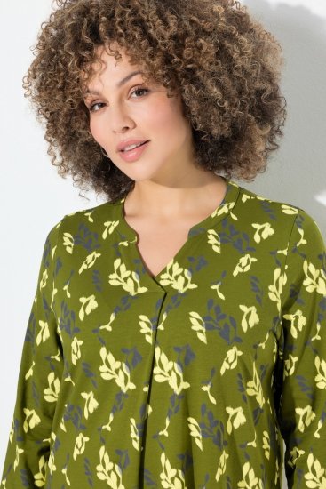 Ulla Popken 845190 Blomstret jerseykjole Turkis - Jerseykjoler - 