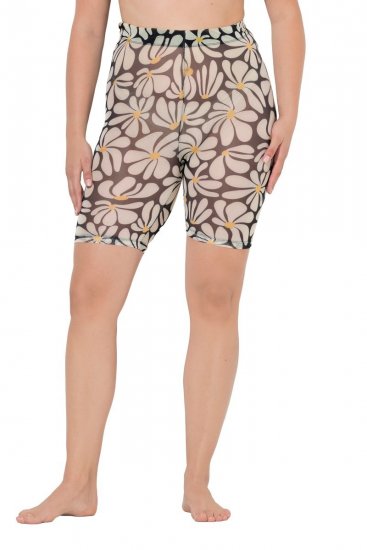 Ulla Popken 845285 Blomstrete antignagshorts Svart - Antignagshorts - 