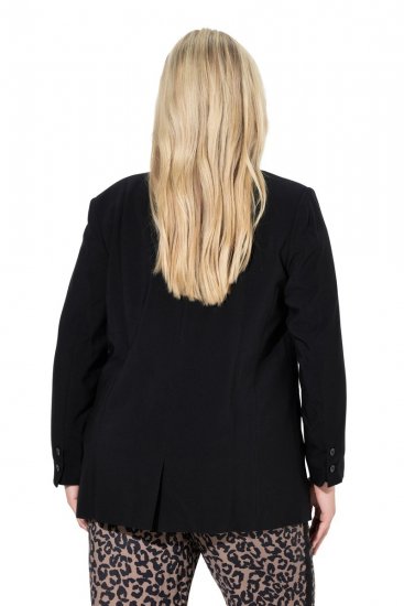Ulla Popken 845336 Oversized stretchblazer med to knapper Svart - Blazere - Blazere i store størrelser for dame