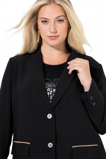 Ulla Popken 845336 Oversized stretchblazer med to knapper Svart - Blazere - Blazere i store størrelser for dame
