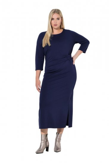 Ulla Popken 845705 Jerseykjole Mørkeblå - Midikjoler - Midikjoler i store størrelser