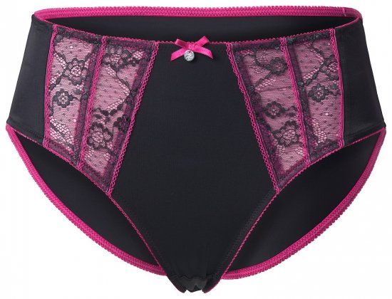 Ulla Popken 845885 Blomstrete truser med blonder Rosa - Truser - 
