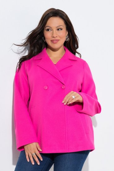 Ulla Popken 846021 Fleecekåpe Rosa - Frakker - Kåper i store størrelser