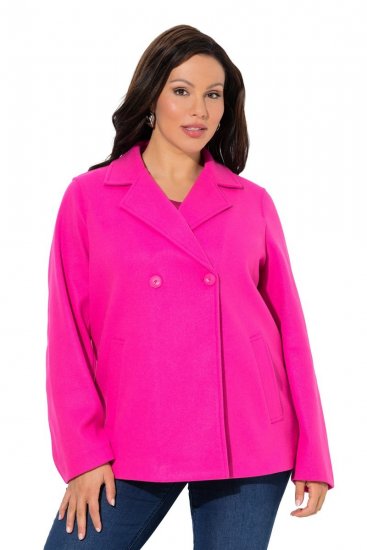 Ulla Popken 846021 Fleecekåpe Rosa - Frakker - Kåper i store størrelser
