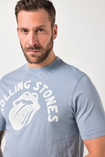 JP1880 846221 Rolling Stones Tongue T-skjorte Dueblå - Band T-skjorter - Band-t-skjorter i store størrelser