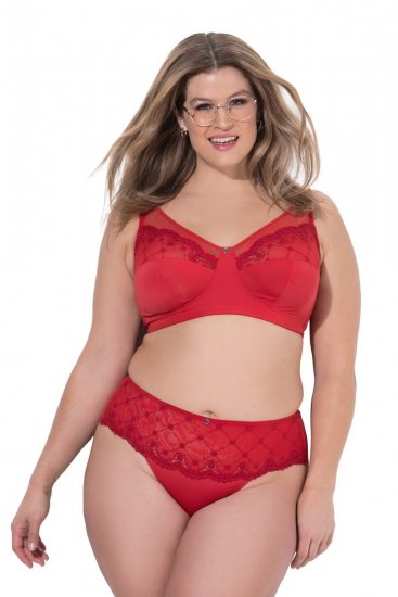 Ulla Popken 846235 Hipstertruser med blonder Rød - Truser - 