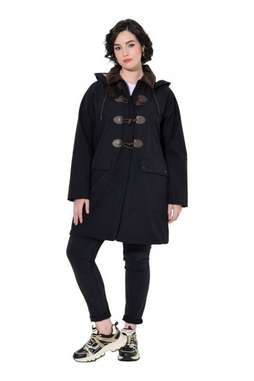 Ulla Popken 846278 Softshellkåpe Svart - Frakker - Kåper i store størrelser