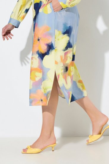 Ulla Popken 846330 Blomstret maxikjole Lyseblå - Maxikjoler - Maxikjoler for damer i store størrelser