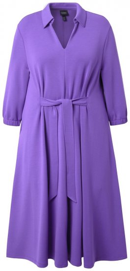 Ulla Popken 846373 A-formet sweatkjole med 3/4-ermer Lilla - Kjoler - Kjoler for alle størrelser