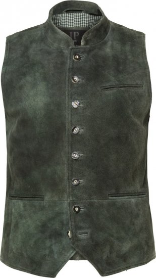 JP1880 846808 Skinnvest i geiteruskinn Mørk oliven - Trachten & Oktoberfest - Oktoberfestklær i store størrelser (Trachten)