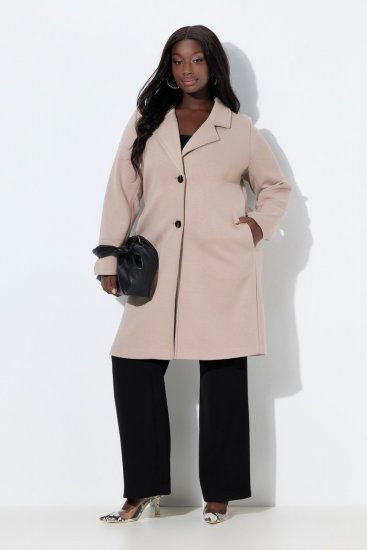 Ulla Popken 846929 Kåpe Beige - Frakker - Kåper i store størrelser