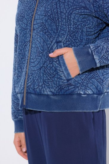 Ulla Popken 847035 Vattert jakke Denimblå - Jakker - Damejakker i store størrelser