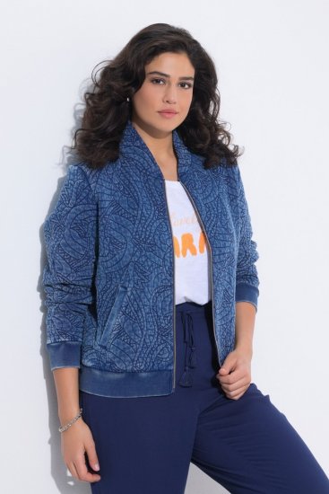Ulla Popken 847035 Vattert jakke Denimblå - Jakker - Damejakker i store størrelser