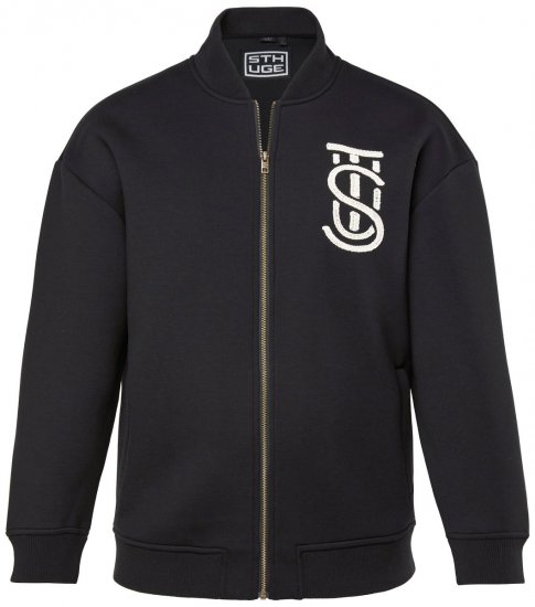 STHUGE 847083 Varsityjakke i scubastoff Svart - Jakker - Store jakker - 2XL-12XL