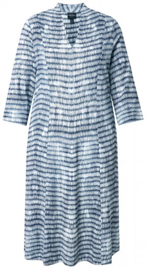 Ulla Popken 847643 Stripete jerseykjole Mørkeblå - Jerseykjoler - 