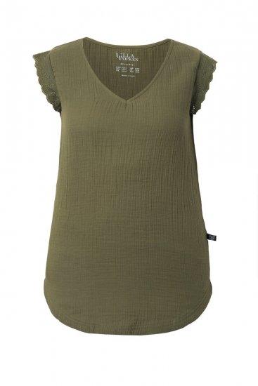 Ulla Popken 848131 Pyjamas med blonder Olivengrønn - Pyjamas/Loungewear - 