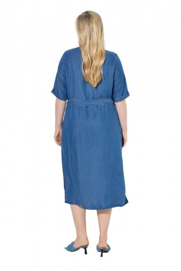 Ulla Popken 848491 Skjortekjole Denimblå - Midikjoler - Midikjoler i store størrelser